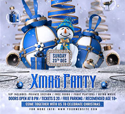 圣诞节海报/传单PSD模板：Christmas Party Flyer